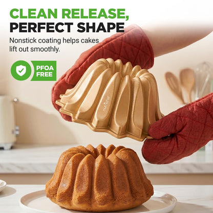 9" Nonstick Cake Pan - Uniform Baking, Die-Cast Aluminum, Dishwasher Safe