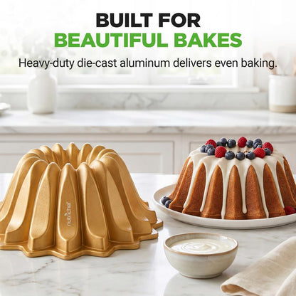 9" Nonstick Cake Pan - Uniform Baking, Die-Cast Aluminum, Dishwasher Safe