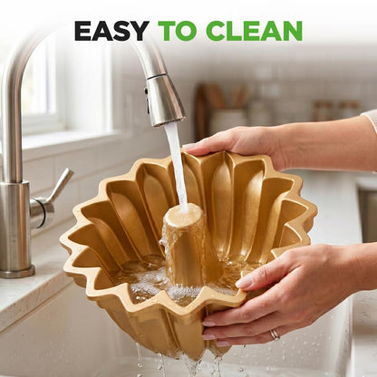 9" Nonstick Cake Pan - Uniform Baking, Die-Cast Aluminum, Dishwasher Safe
