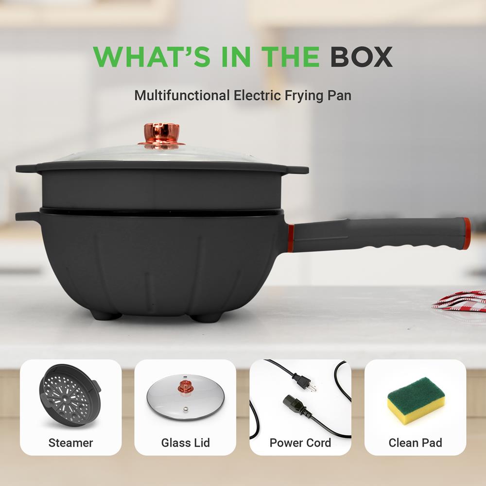 Pyle Electric Frying Pan & Steamer