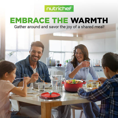 Dutch Oven 5 Qt Even Cooking Porcelain Enamel Cast Iron Red