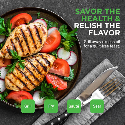 Reversible Cast Iron Grill Pan, Even Heat, 18" Flat & Ridged, Includes Mitt