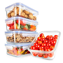 Glass Food Storage Set 10-Piece Leak-Proof Borosilicate Blue Lids