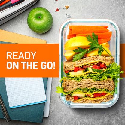 10-Piece Glass Food Storage Set, Leak-Proof, Borosilicate, Gray