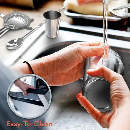 Cocktail Shaker Set 15 Pcs - Stainless Steel, Dishwasher Safe, Silver