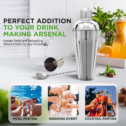 7-Piece Bartender Set - Create Cocktails - Stainless Steel, Dishwasher Safe