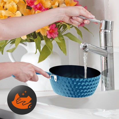 11 Pc Non-Stick Cookware Set, Even Heat Ceramic Coating, Royal Blue