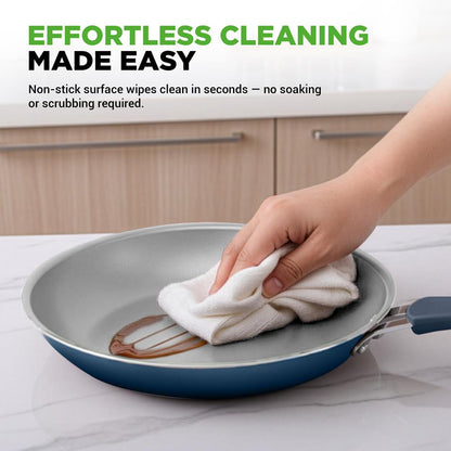 20 Pc Kitchen Set - Even Cooking Non-Stick Coating, Navy Blue