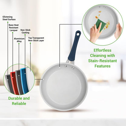 20 Pc Kitchen Set - Even Cooking Non-Stick Coating, Navy Blue