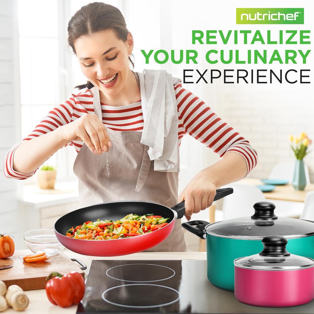 15-Piece Non-Stick Cookware Set, Even Heat, Colorful Lacquer