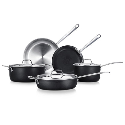 8-Piece Cookware Set Even Heat 2-Ply Stainless Steel