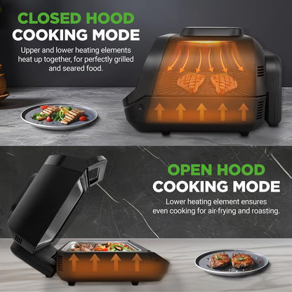 Indoor Smokeless Grill & Air Fryer, 7-in-1, Non-Stick, 6L Capacity