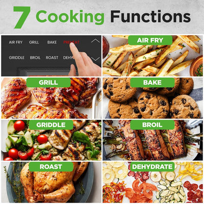 Indoor Smokeless Grill & Air Fryer, 7-in-1, Non-Stick, 6L Capacity