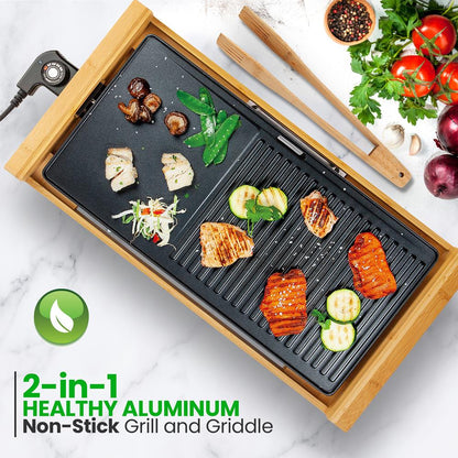 product image number 4 for NutriChef Detachable Electric Bamboo Grill
