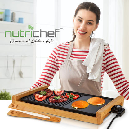 product image number 7 for NutriChef Detachable Electric Bamboo Grill
