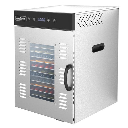 Electric Food Dehydrator 16 Trays Stainless Steel Digital Timer 1500W