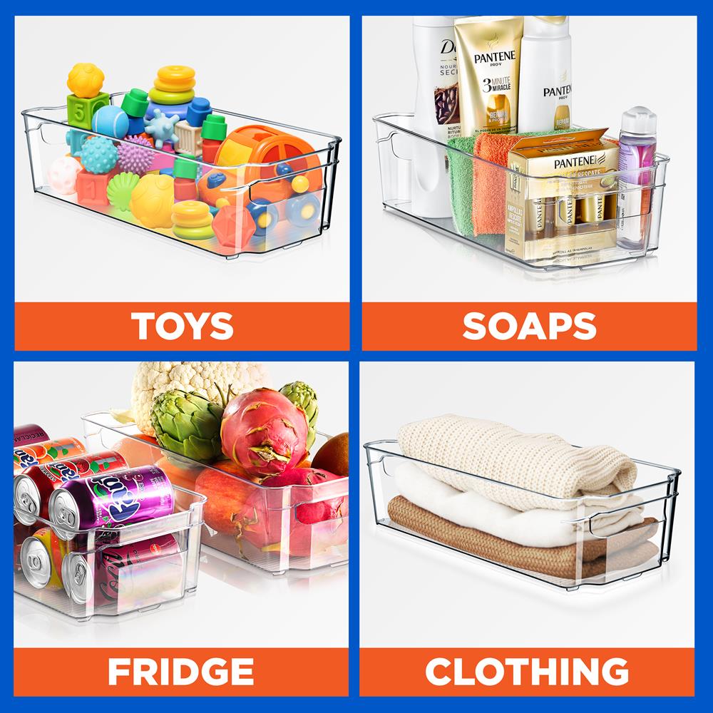 8-Piece Clear Fridge Organizer Set, BPA-Free, Shatter-Resistant Plastic - Thumbnail 4