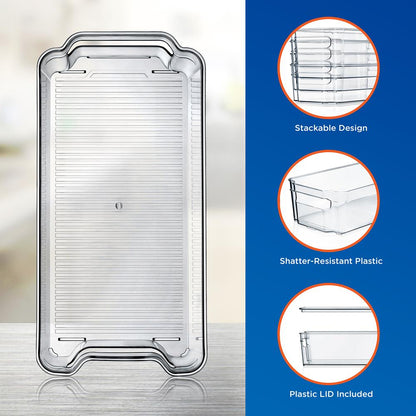 6-Piece Clear Fridge Organizer Set, BPA-Free, Shatter-Resistant Plastic