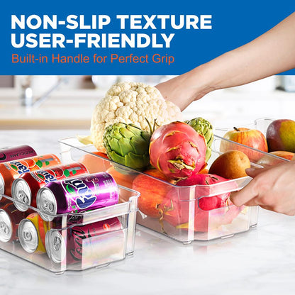 8-Piece Clear Fridge Organizer Set, BPA-Free, Shatter-Resistant Plastic