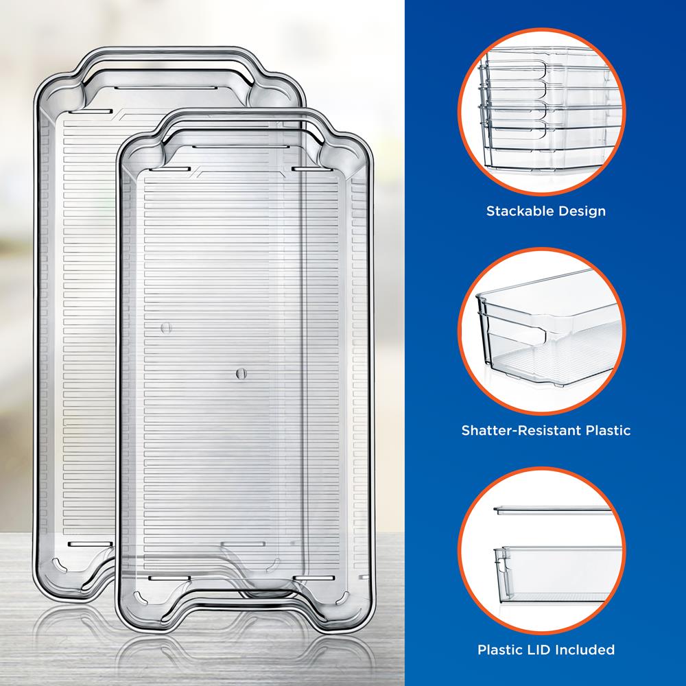 8-Piece Clear Fridge Organizer Set, BPA-Free, Shatter-Resistant Plastic - Thumbnail 5