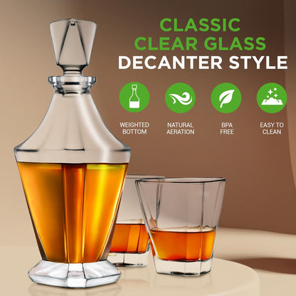 Whiskey Decanter Enhances Taste Crystal Glass 850ml