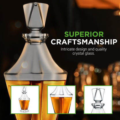 Whiskey Decanter Enhances Taste Crystal Glass 850ml