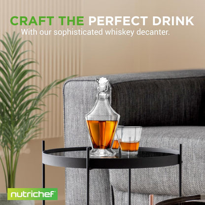 Whiskey Decanter Enhances Taste Crystal Glass 850ml