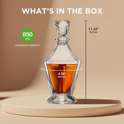 Whiskey Decanter Enhances Taste Crystal Glass 850ml