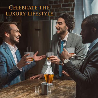 Whiskey Decanter Enhances Taste Crystal Glass 850ml