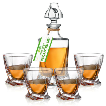 Whiskey Decanter Set - Enhances Flavor - Crystal Glass - Clear