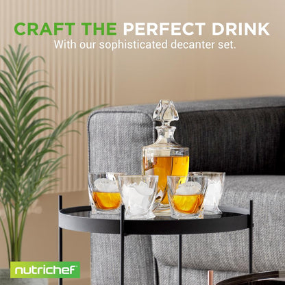 Whiskey Decanter Set - Enhances Flavor - Crystal Glass - Clear