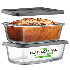 product image number 1 for NutriChef Superior Glass Loaf Pan With Cover