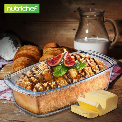 4-Piece Glass Loaf Pan Set, Airtight, High Borosilicate, Clear