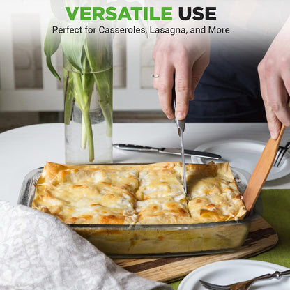 8-Piece Glass Bakeware Set, Stackable, Borosilicate, Blue Lids