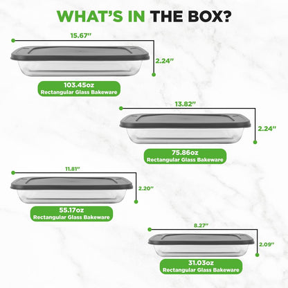High Borosilicate Glass Bakeware Set