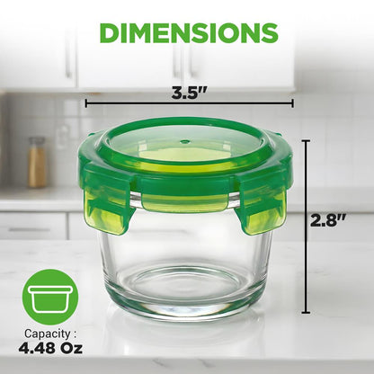 24-Piece Glass Food Storage Set, Airtight, Leak-Proof, Stackable, 4.48oz