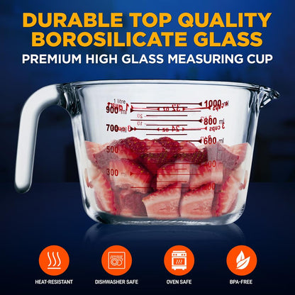 product image number 3 for NutriChef Premium Glass Measuring Cup