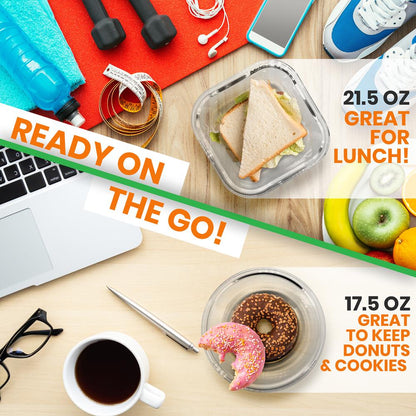 Glass Food Storage Set 24pc Airtight Leak-Proof Borosilicate Red