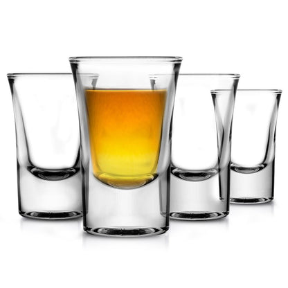 Shot Glasses 4-Pack, Thermal Shock Resistant, Thick Glass, Clear