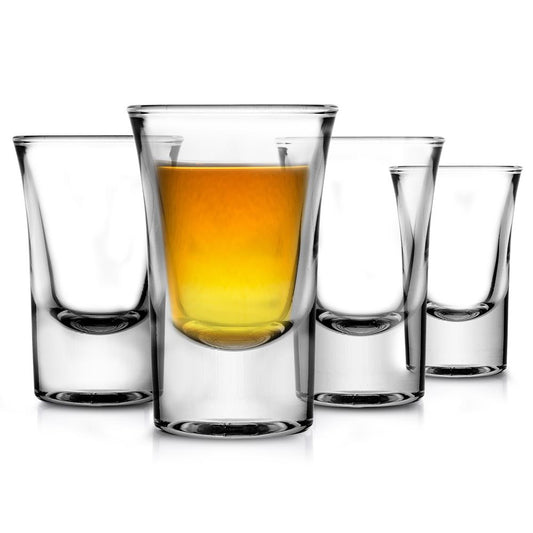 Shot Glasses 4-Pack, Thermal Shock Resistant, Thick Glass, Clear