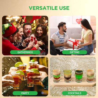 Shot Glasses 4-Pack, Thermal Shock Resistant, Thick Glass, Clear