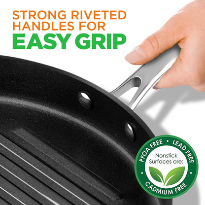 Hard-Anodized Nonstick Grill Pan