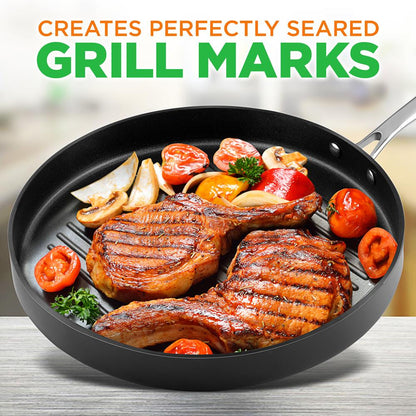 Hard-Anodized Nonstick Grill Pan