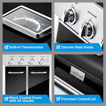 5-Burner Propane Gas Grill, 52,000 BTU, Stainless Steel, Easy Clean