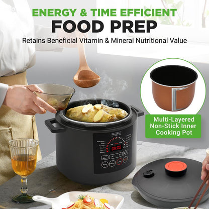 Electric Pressure Cooker 6QT Fast Cooking Stainless Steel