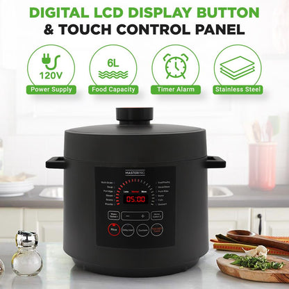 Electric Pressure Cooker 6QT Fast Cooking Stainless Steel