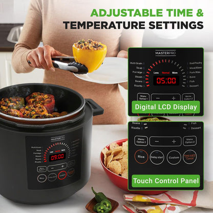 Electric Pressure Cooker 6QT Fast Cooking Stainless Steel