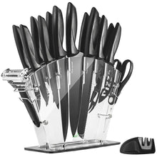 17-Piece Kitchen Knife Set - Precision Cutting - Stainless Steel - Acrylic Stand