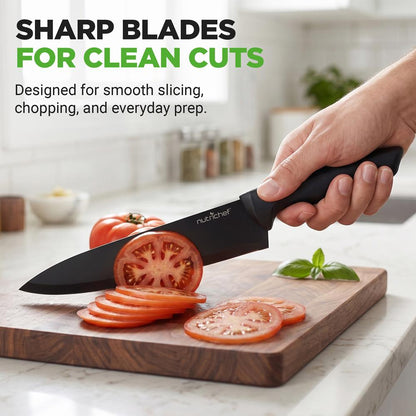 17-Piece Kitchen Knife Set - Precision Cutting - Stainless Steel - Acrylic Stand