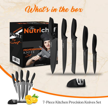 7-Piece Knife Set for Precision Cutting, Stainless Steel, Acrylic Stand